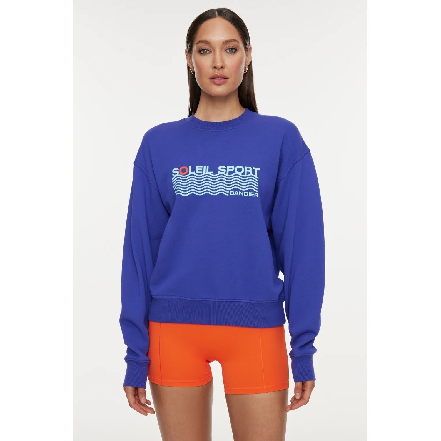 Nwt Bandier Classic Soleil Sport Crew Neck Sweatshirt Spectrum Blue Size L — image 2 of 8